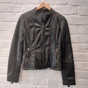 Black Rivet Authentic Leather Jacket Women M Motorcycle Black Biker Buttery Soft